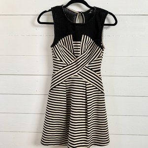 Sugarlips Striped Fit and Flare Mini dress